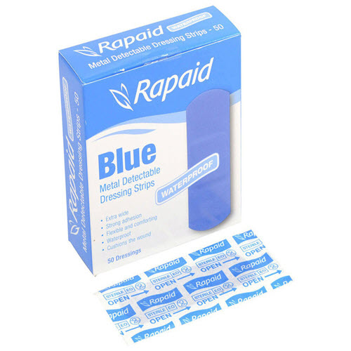 Rapaid Blue Waterproof Dressing Strips (50) 
