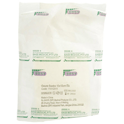 Gauze Swabs (5) 10 x 10cm Sterile