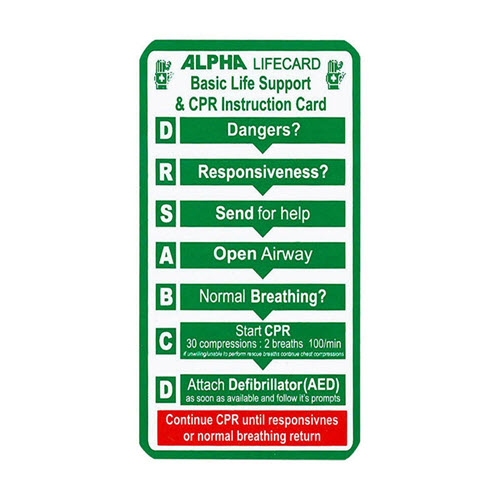 Basic Life Support & CPR Instruction Card - (Singles)