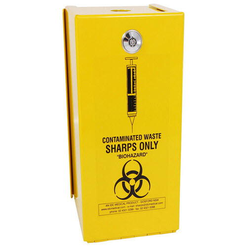Sharps 2L 'Yellow Armour' Steel lockable Security Safe