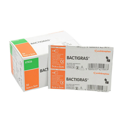 Bactigras Paraffin Gauze Dressing [5 x 5cm (50)]