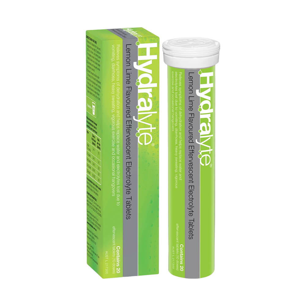 Hydralyte Effervescent Electrolyte Tablets Lemon/Lime Alpha First Aid