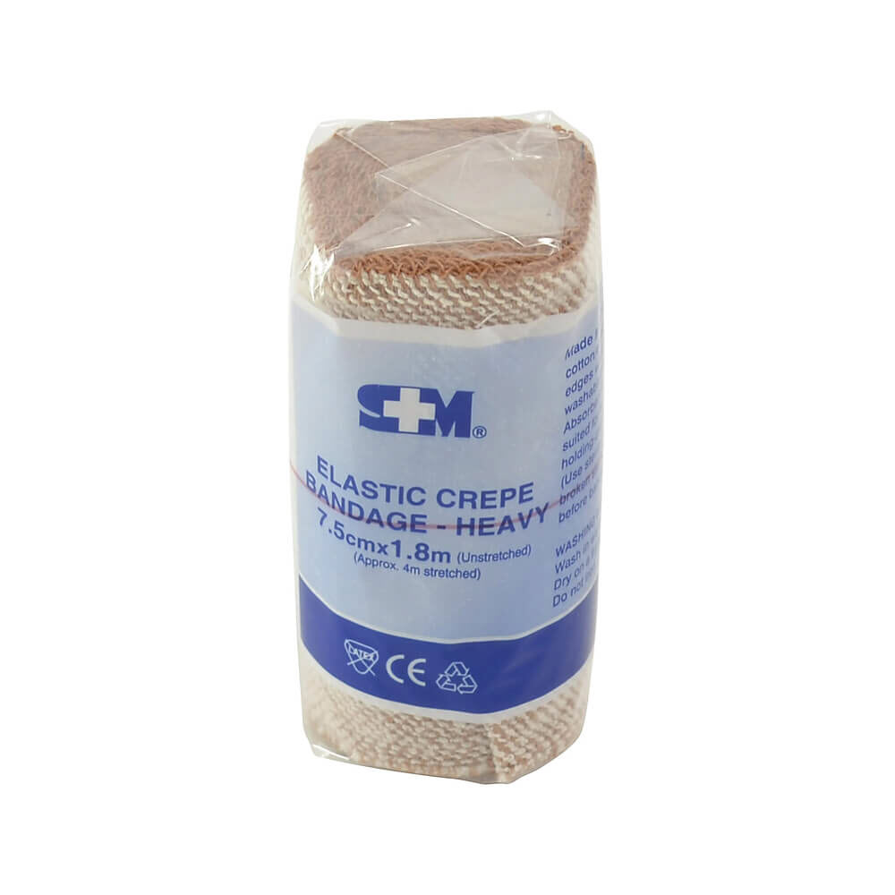 Heavy Crepe Bandage Medium Firm 7.5cm x 1.8m Alpha First Aid