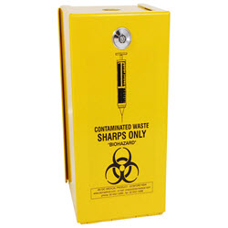 Sharps 2L 'Yellow Armour' Steel lockable Security Safe