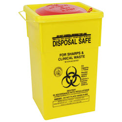 Sharps Container 2L Square with Flange and Seal