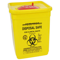 Sharps Container 4L Square with Flange and Seal