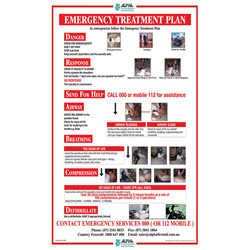 Emergency Treatment Plan & CPR Guide Poster 