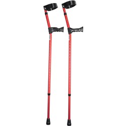 Double Adjustable Forearm Crutch With Anatomical Handle [Red]