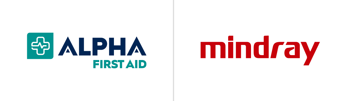 Alpha First Aid and Mindray logos